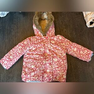 Baby Boden Pink Animal Print 3 in 1 coat